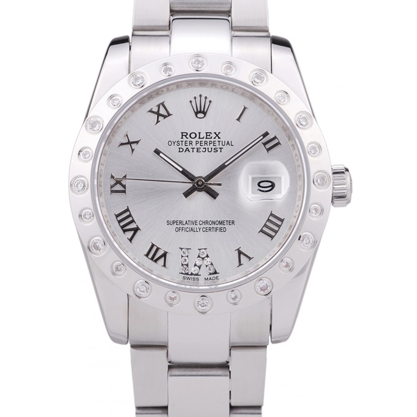 Good Copy Rolex Watches Silver Datejust 7468 Dial Rolex Bezel Diamond 0617